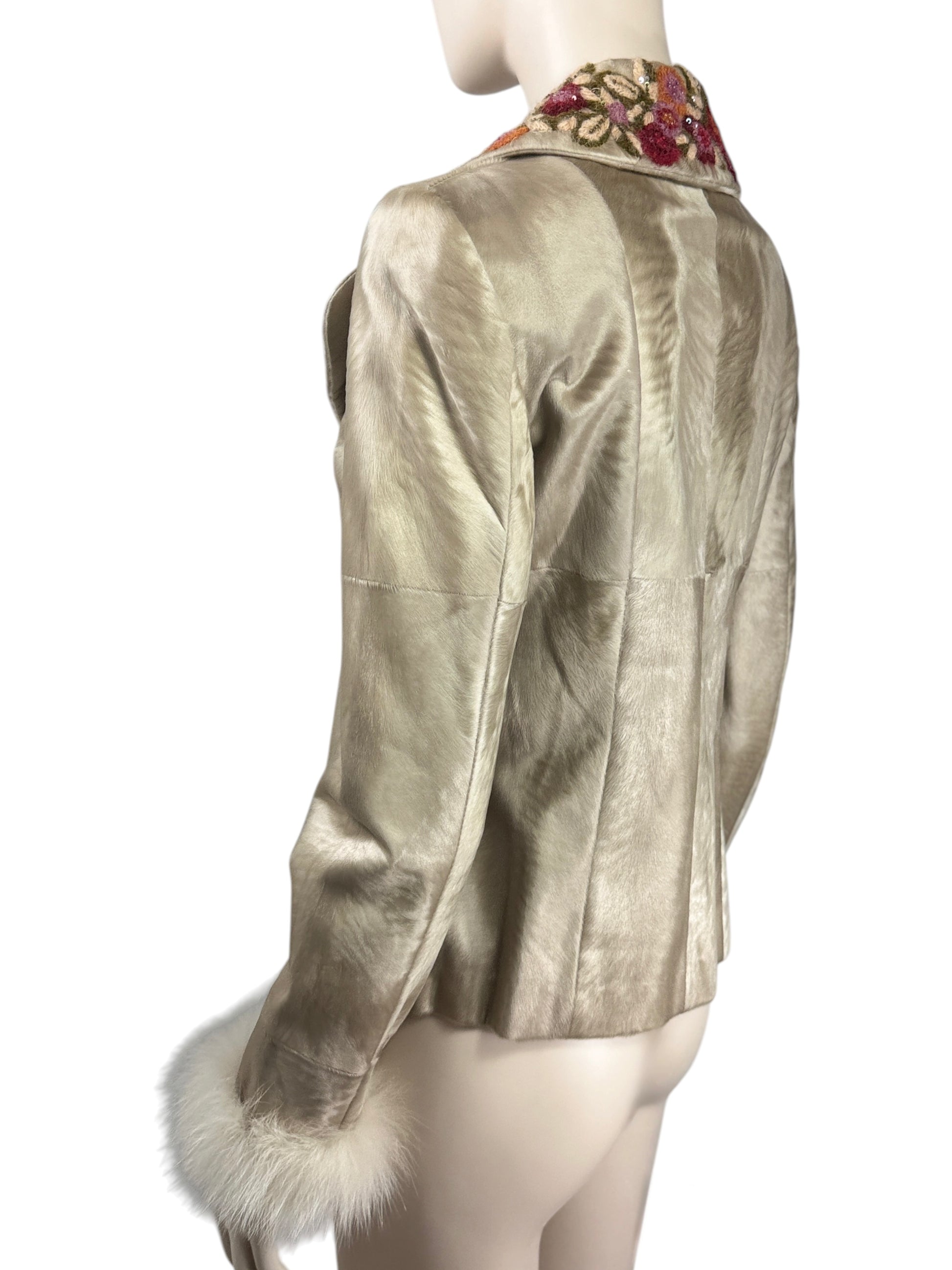 Valentino Roma 2002 Indian lamb jacket embroidered
