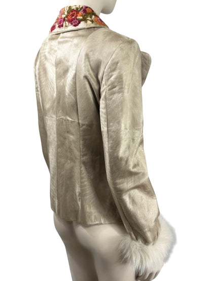 Valentino Roma 2002 Indian lamb jacket embroidered