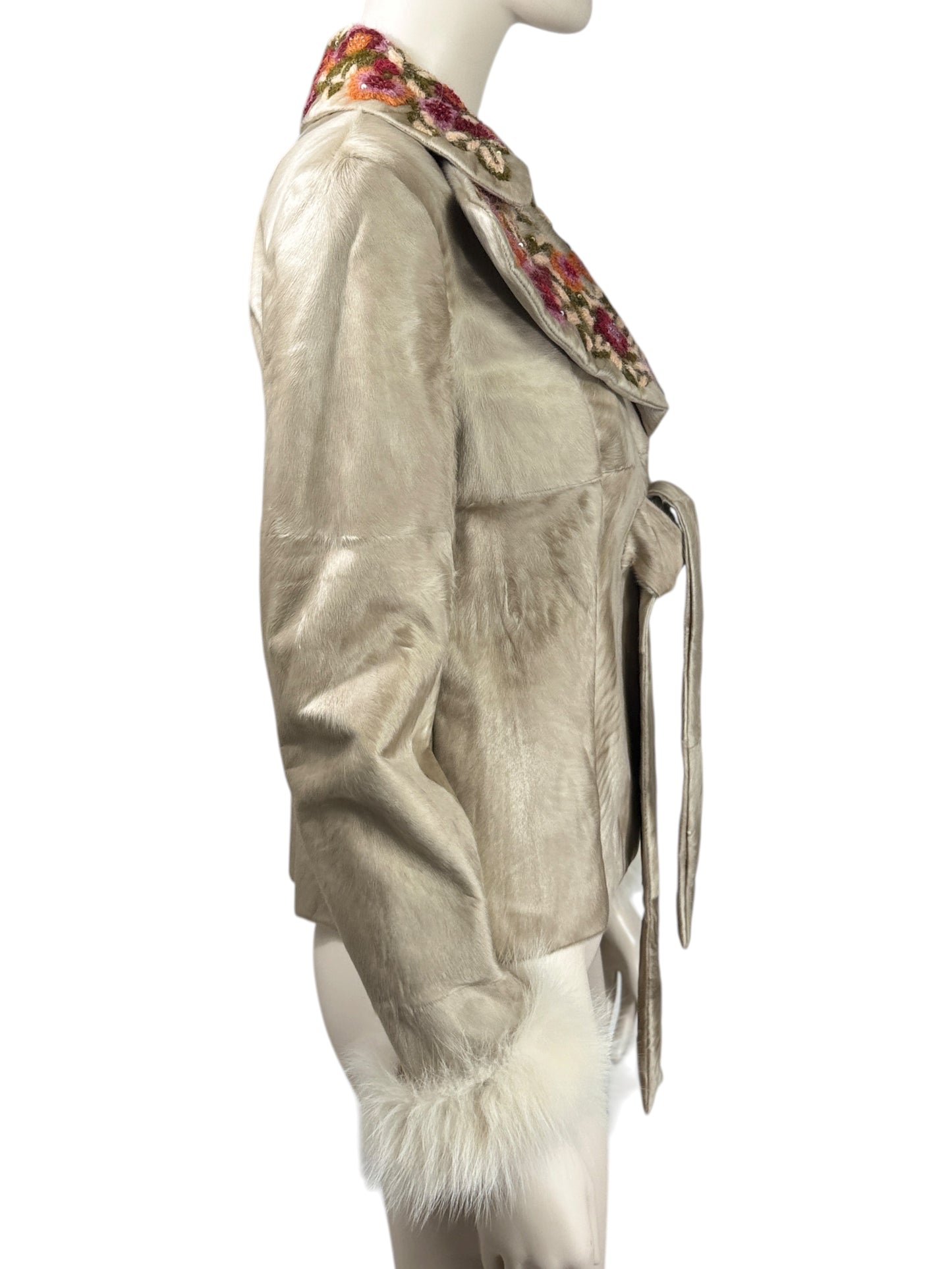 Valentino Roma 2002 Indian lamb jacket embroidered