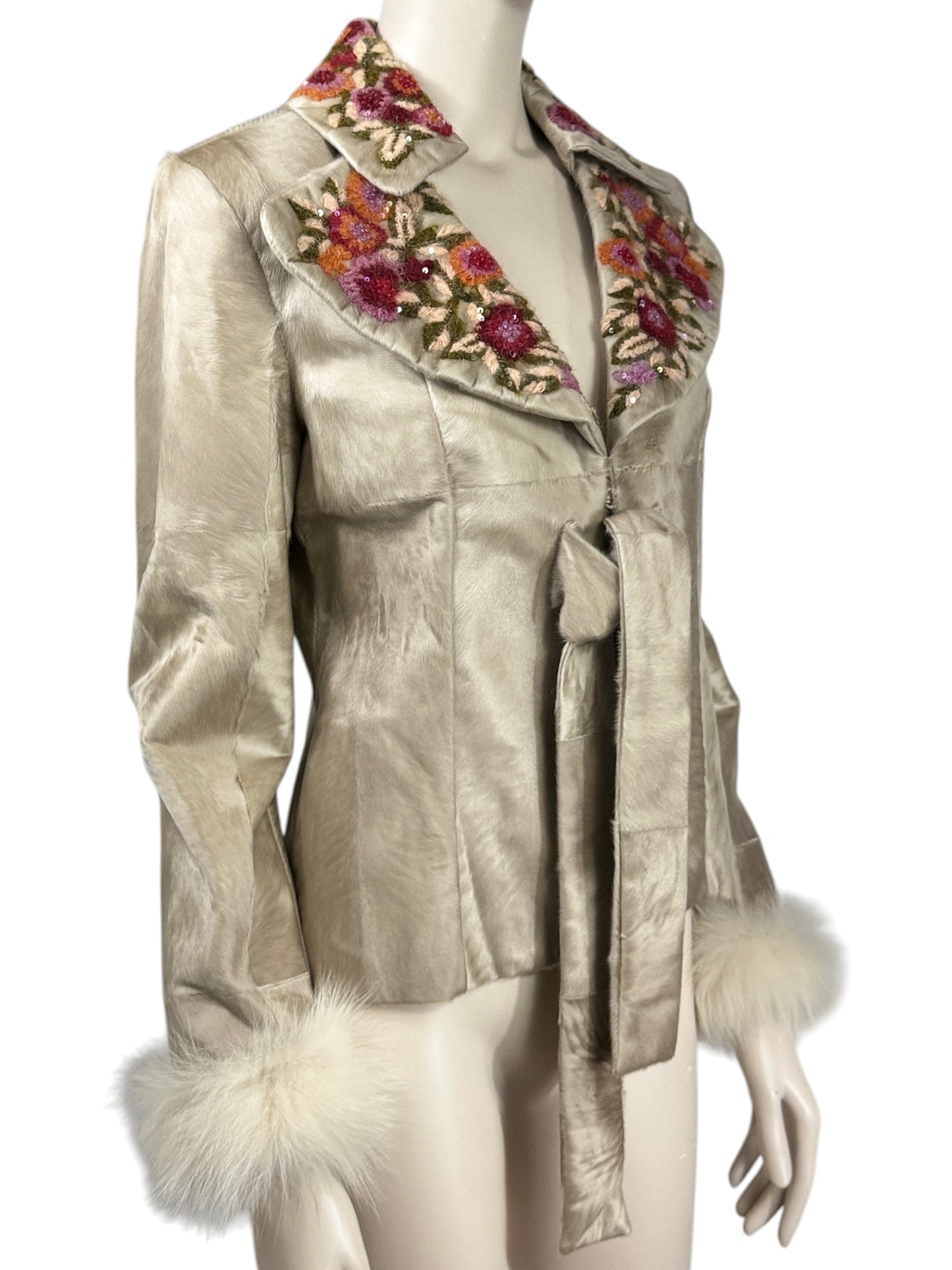 Valentino Roma 2002 Indian lamb jacket embroidered