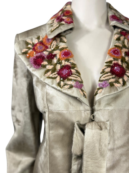 Valentino Roma 2002 Indian lamb jacket embroidered