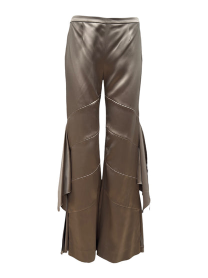 Valentino Spring 2002 Beige satin ruffle pants