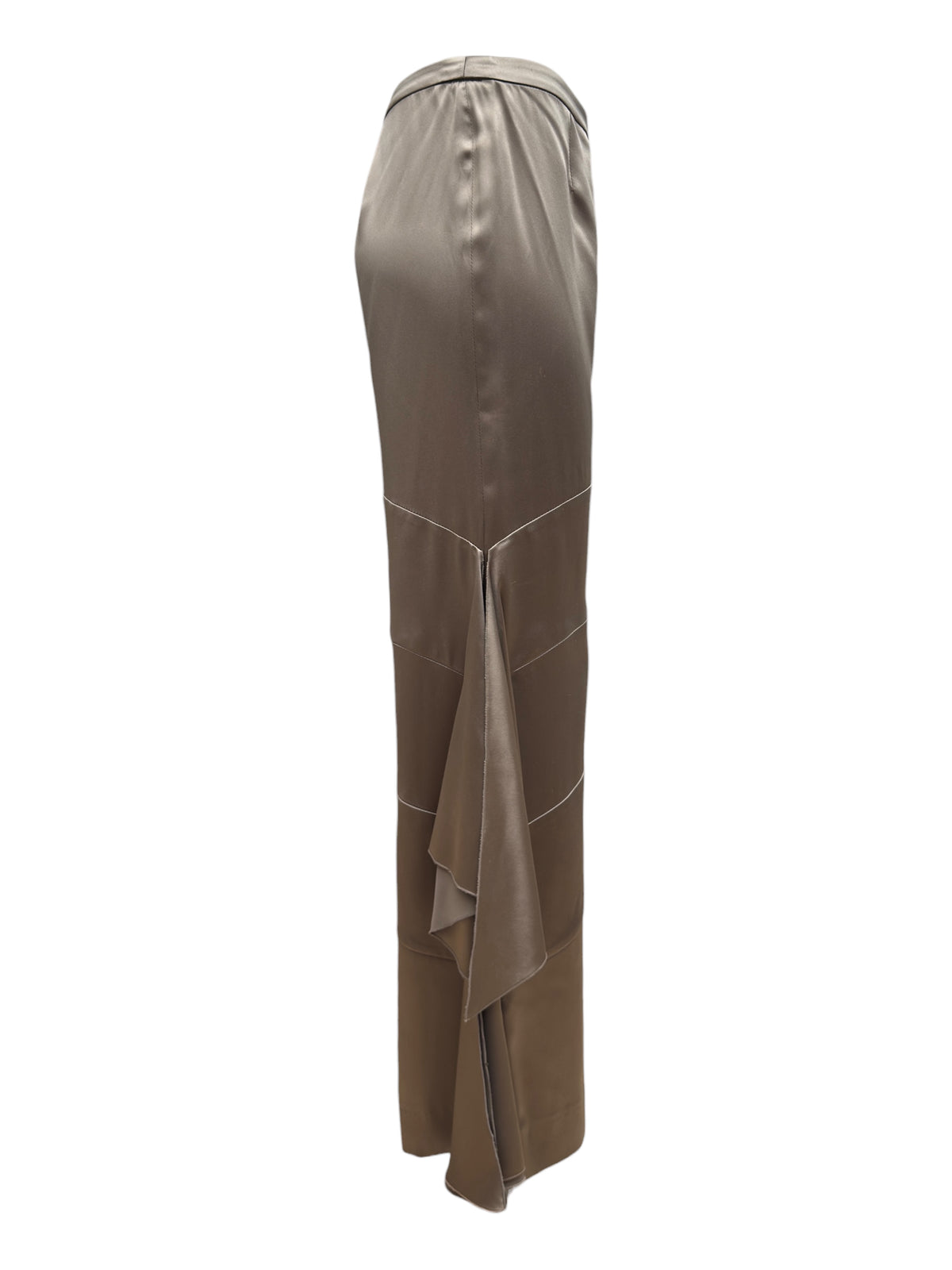 Valentino Spring 2002 Beige satin ruffle pants