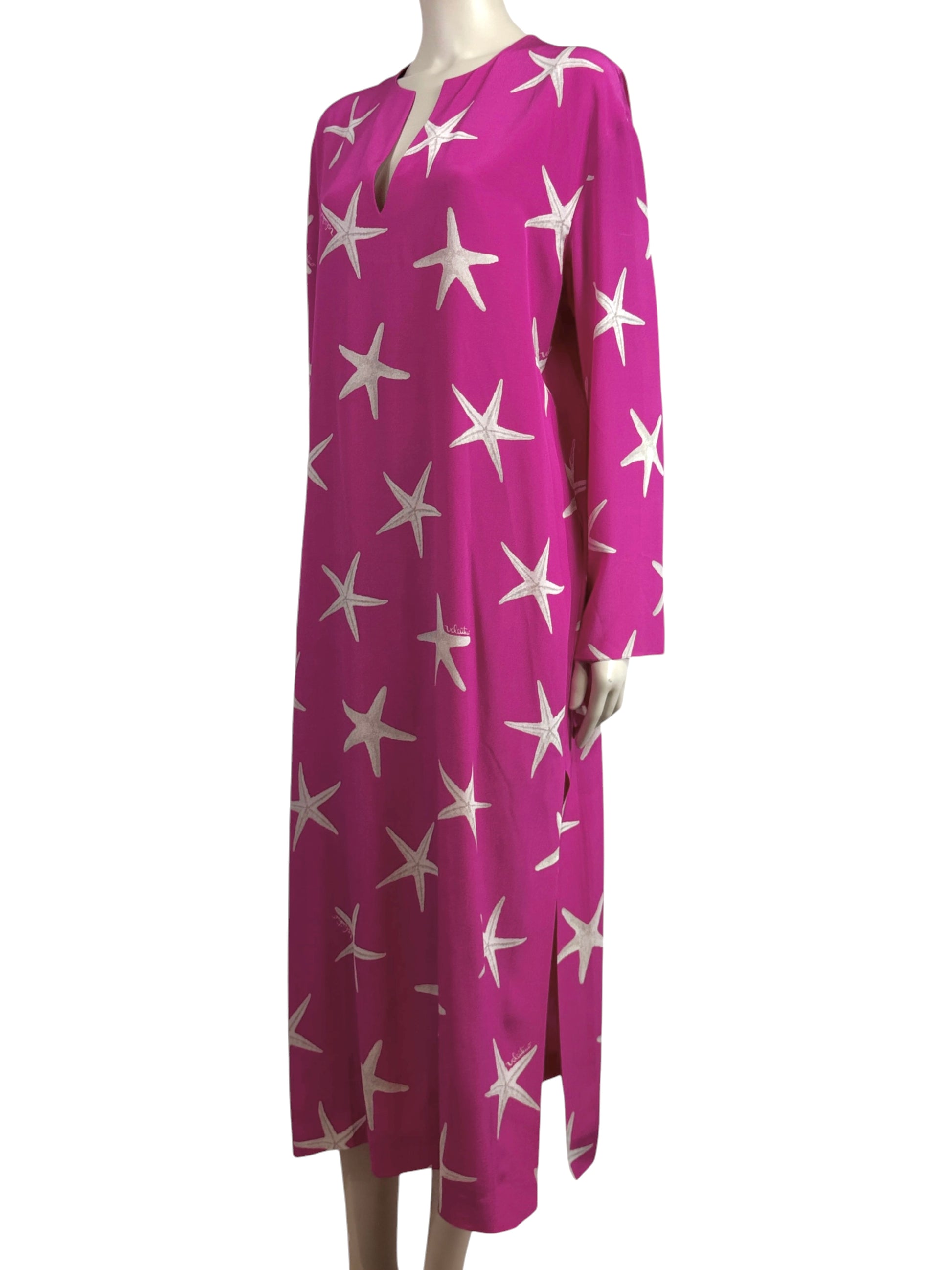 Valentino X Alessandro Michele Escape 2024 Starfish fuschia crepe silk dress