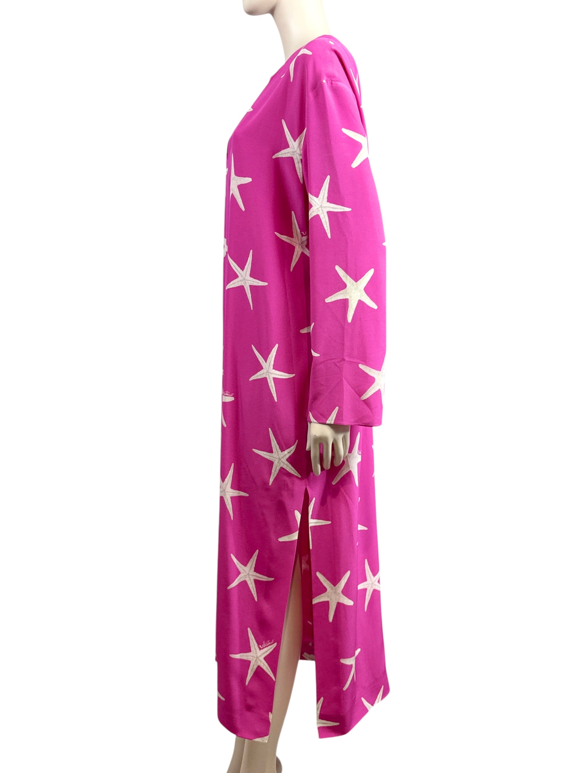 Valentino X Alessandro Michele Escape 2024 Starfish fuschia crepe silk dress