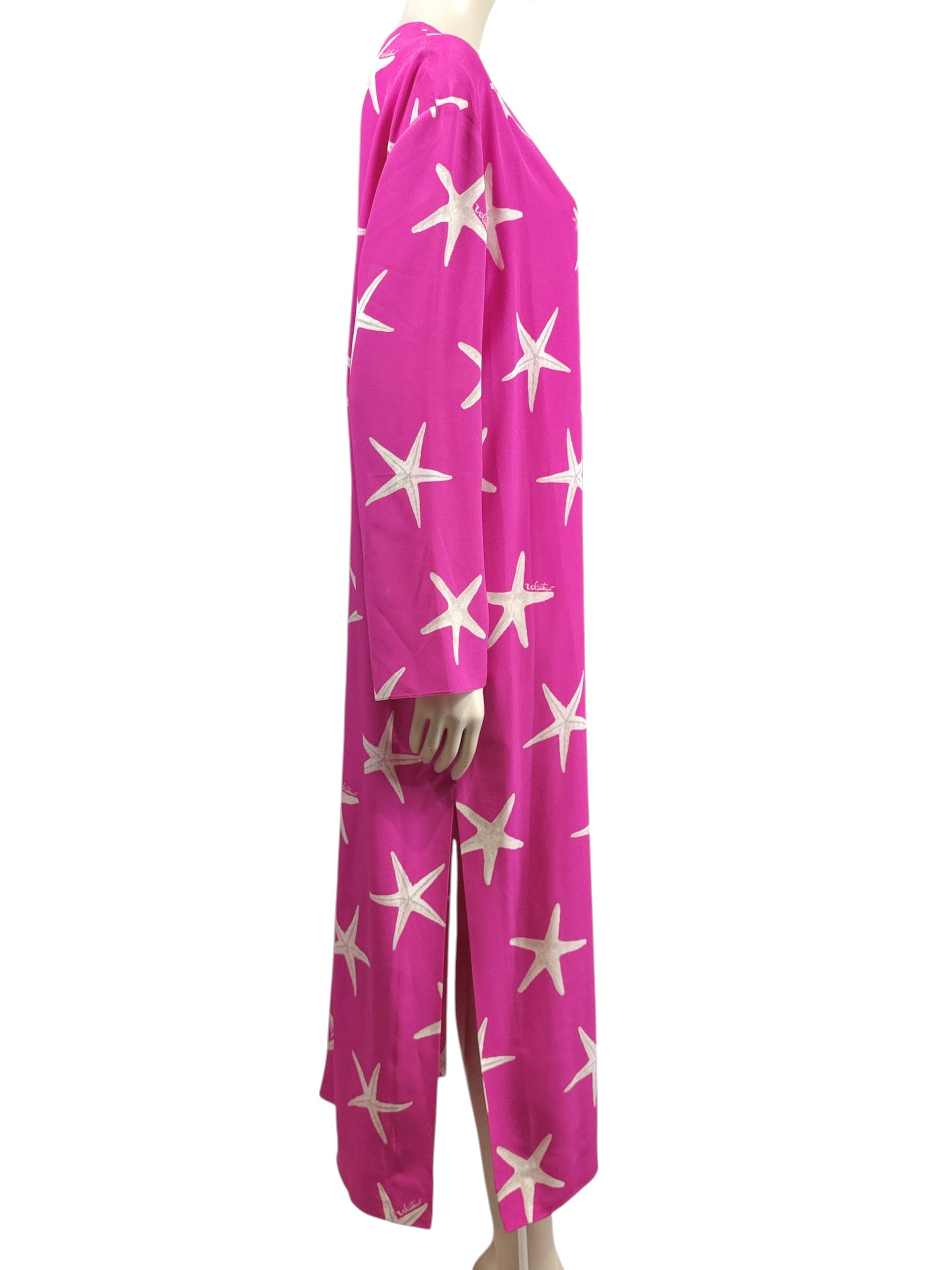 Valentino X Alessandro Michele Escape 2024 Starfish fuschia crepe silk dress