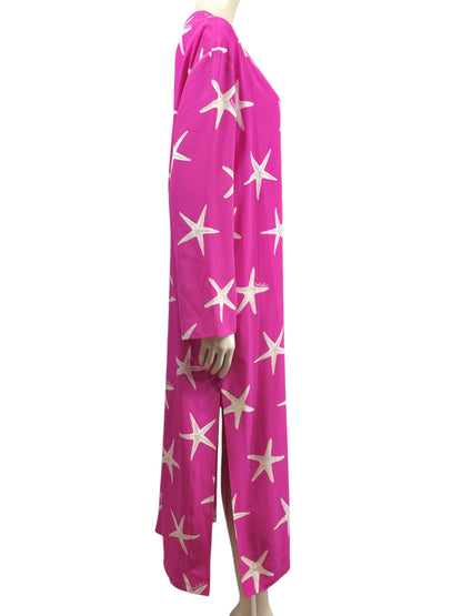 Valentino X Alessandro Michele Escape 2024 Starfish fuschia crepe silk dress