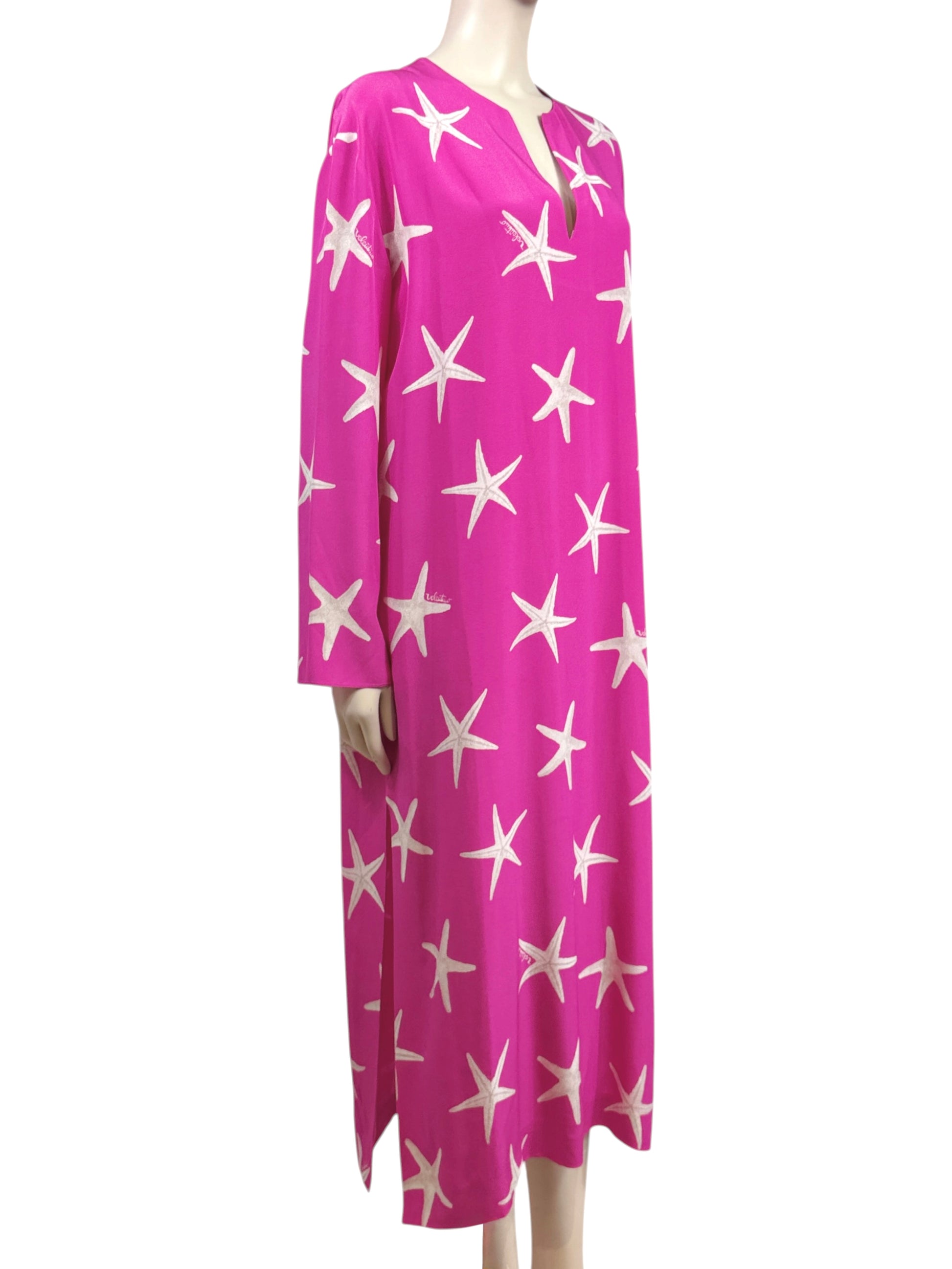 Valentino X Alessandro Michele Escape 2024 Starfish fuschia crepe silk dress