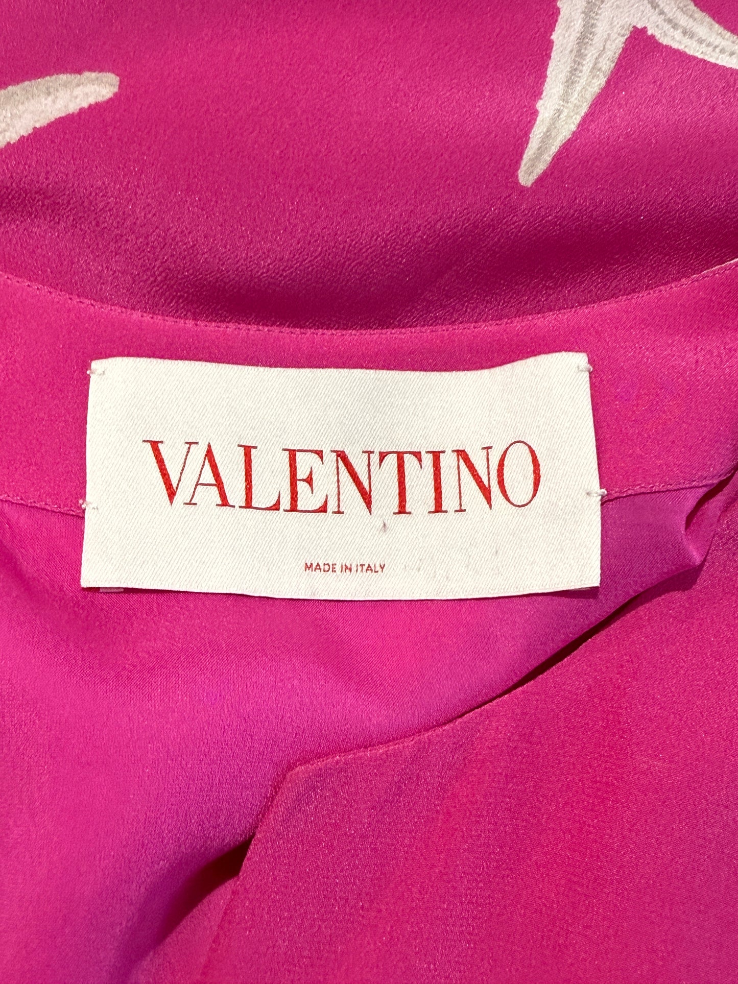 Valentino X Alessandro Michele Escape 2024 Starfish fuschia crepe silk dress