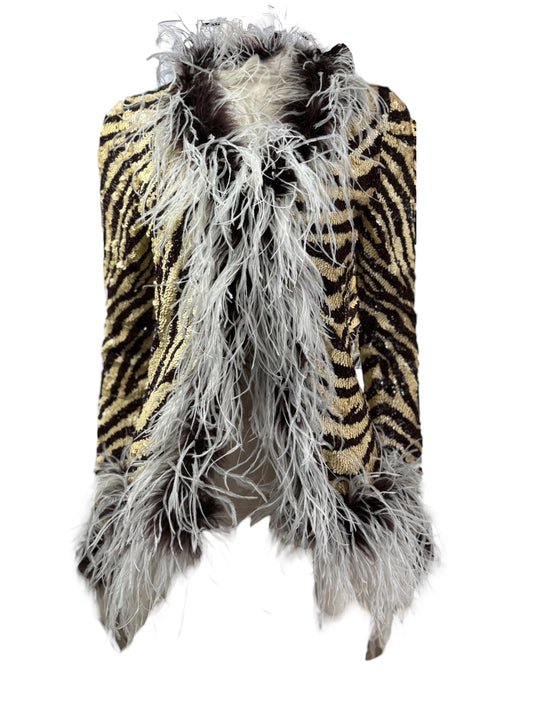 Valentino sequined zebra tiger father jacket