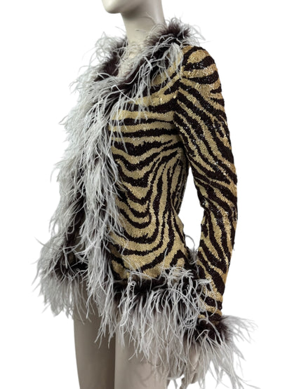 Valentino sequined zebra tiger father jacket