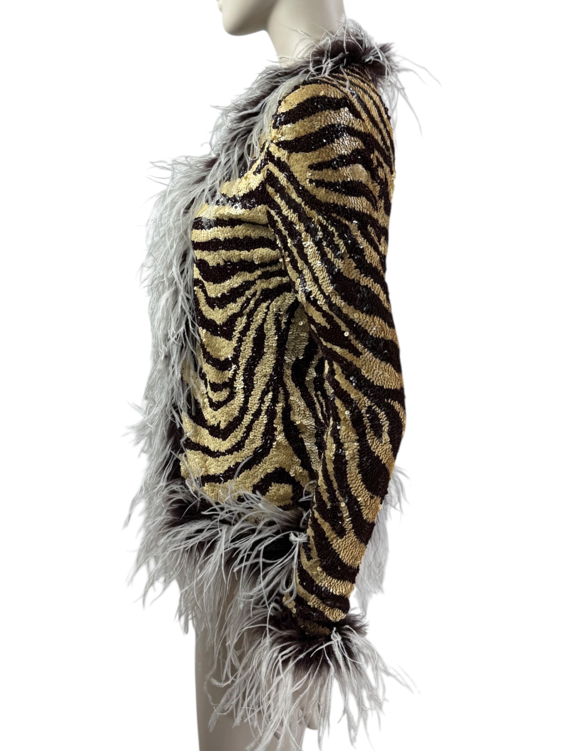 Valentino sequined zebra tiger father jacket