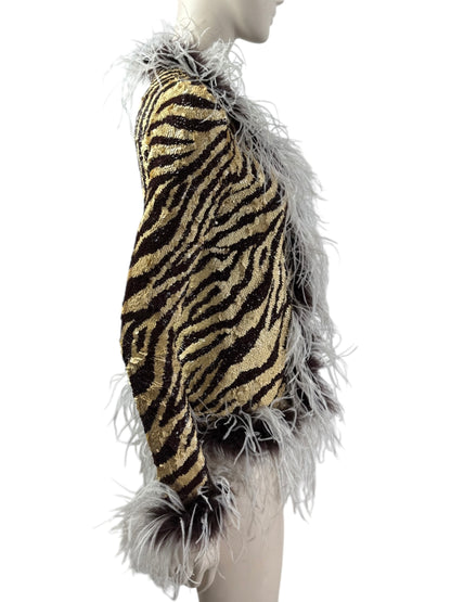 Valentino sequined zebra tiger father jacket