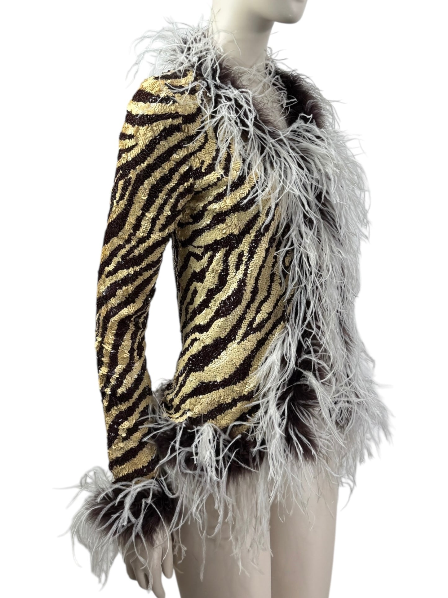 Valentino sequined zebra tiger father jacket