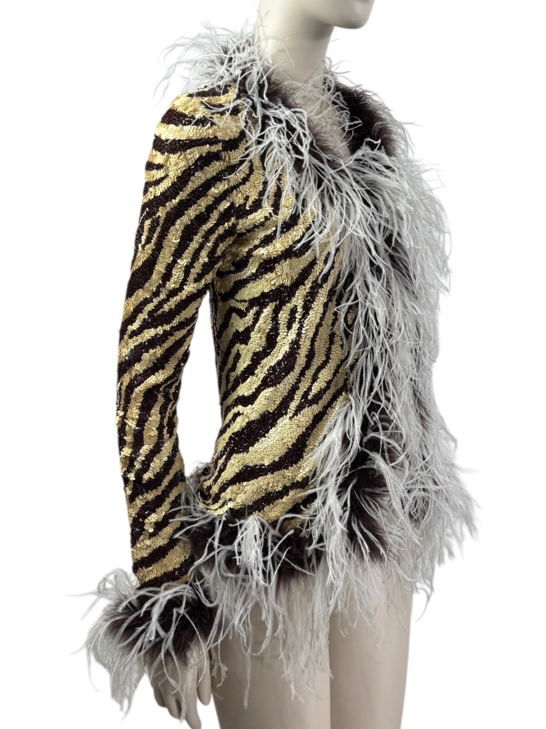 Valentino sequined zebra tiger father jacket