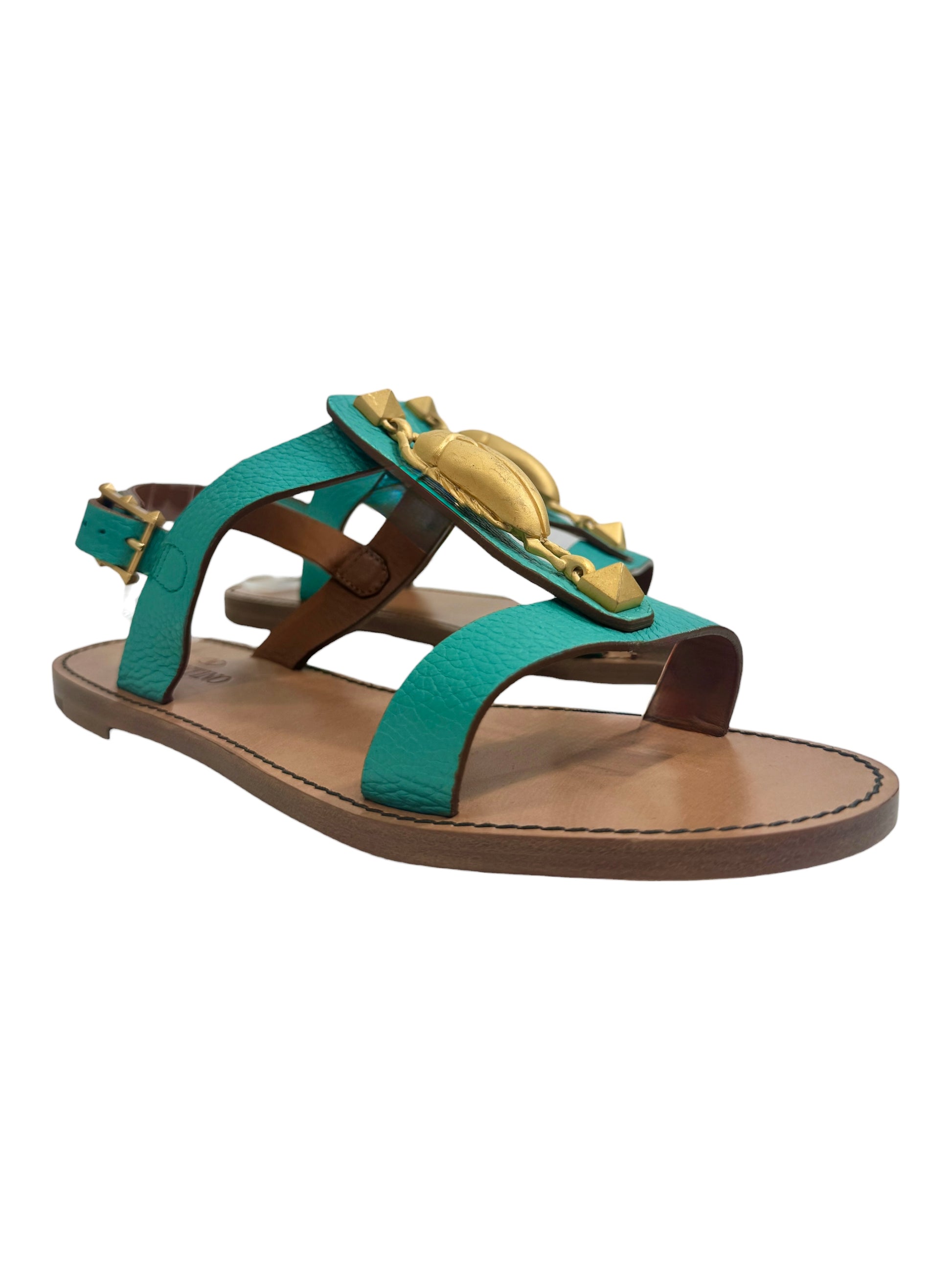 Valentino turquoise scarabs sandals
