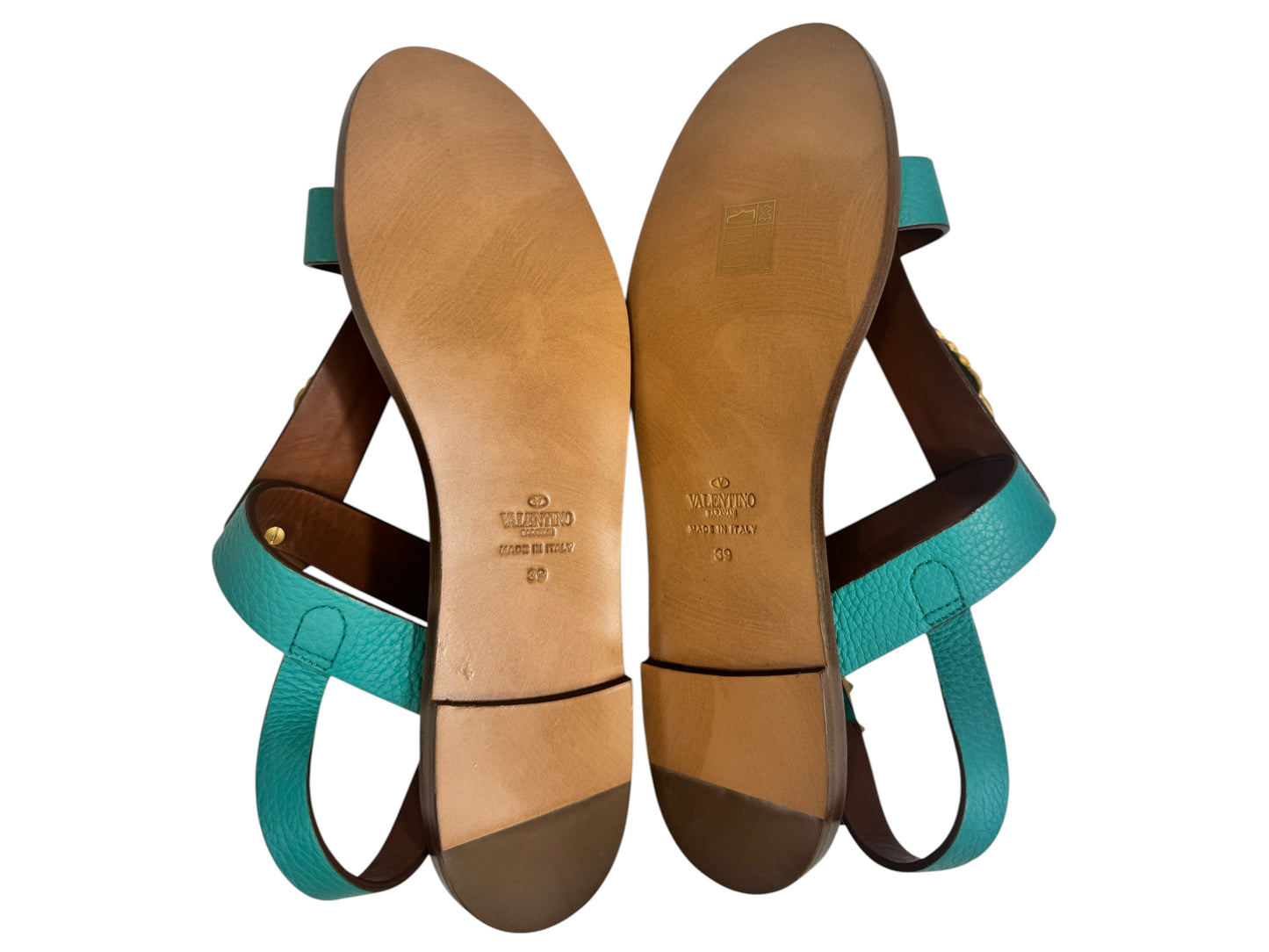 Valentino turquoise scarabs sandals