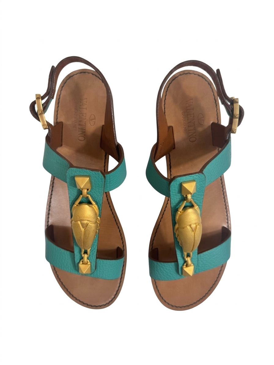 Valentino turquoise scarabs sandals