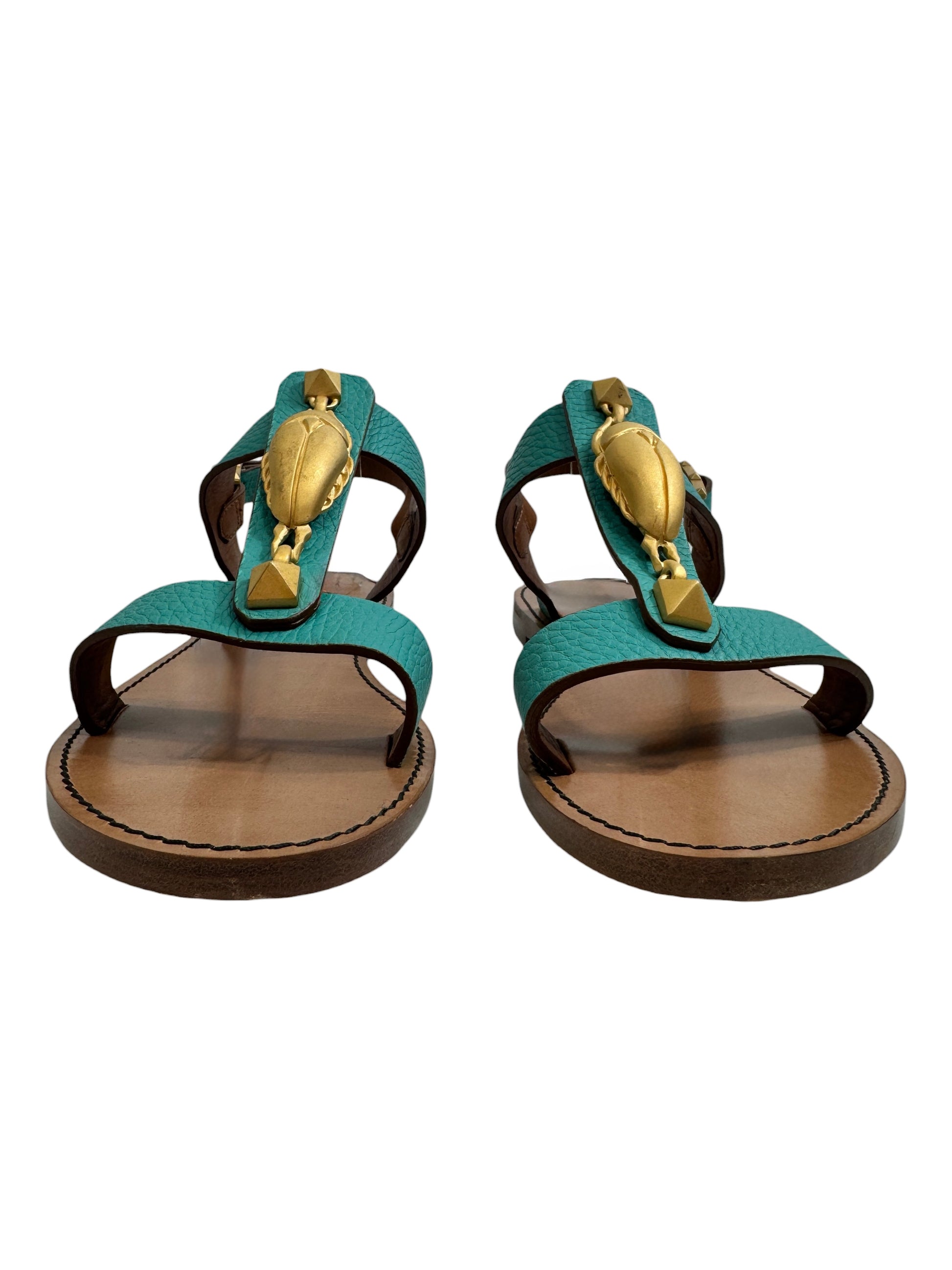 Valentino turquoise scarabs sandals