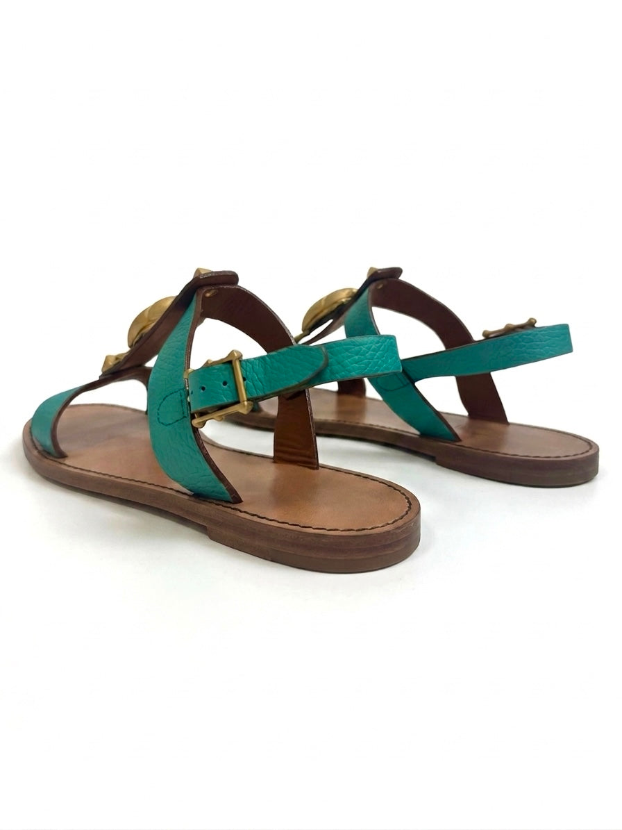 Valentino turquoise scarabs sandals