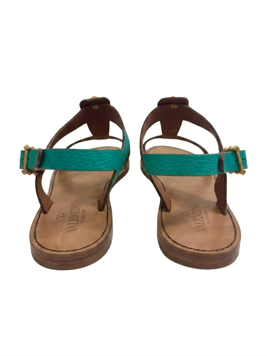 Valentino turquoise scarabs sandals
