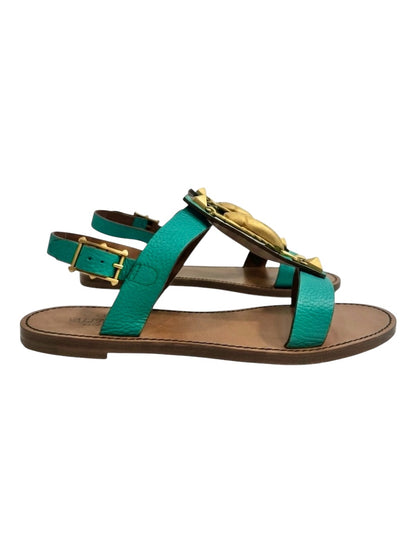 Valentino turquoise scarabs sandals