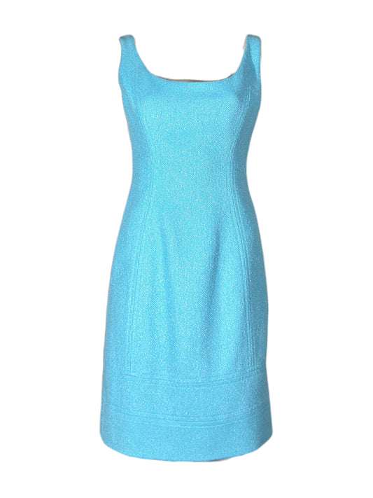 Versace X Donatella Versace Spring 2009 Turquoise tweed dress