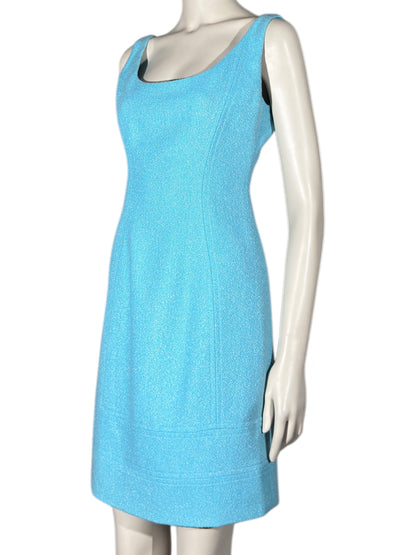 Versace X Donatella Versace Spring 2009 Turquoise tweed dress