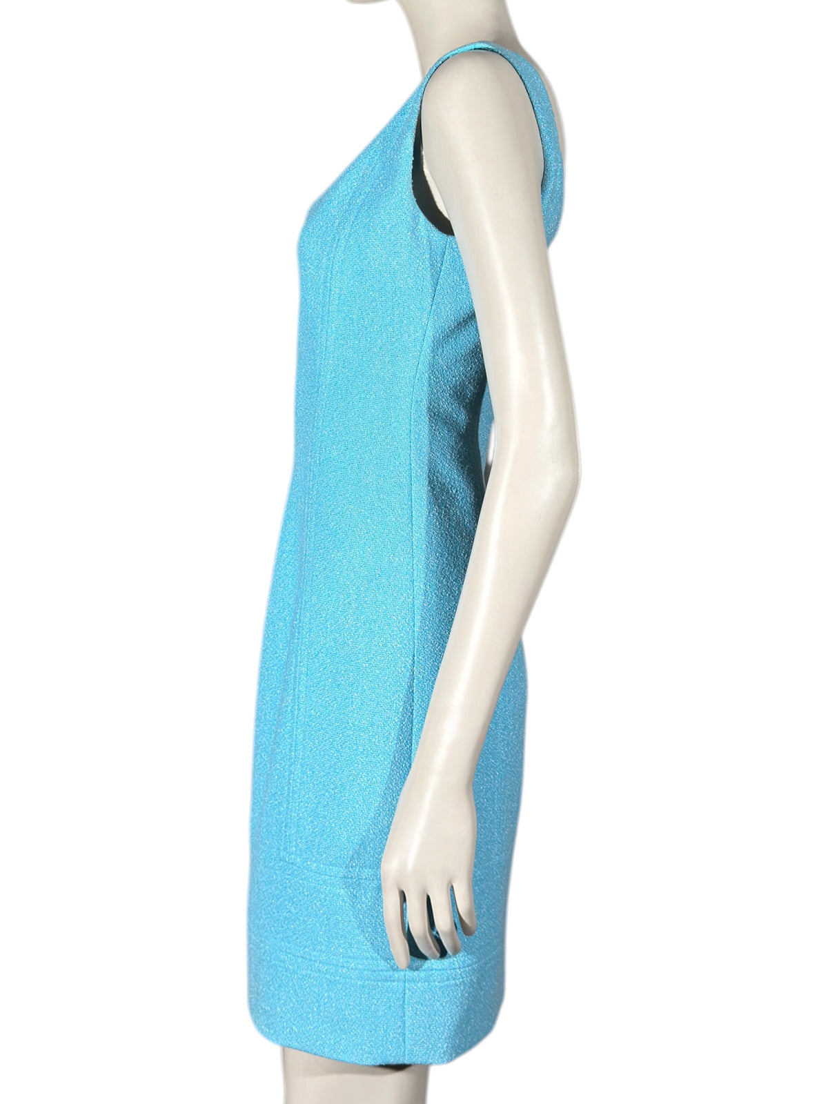 Versace X Donatella Versace Spring 2009 Turquoise tweed dress