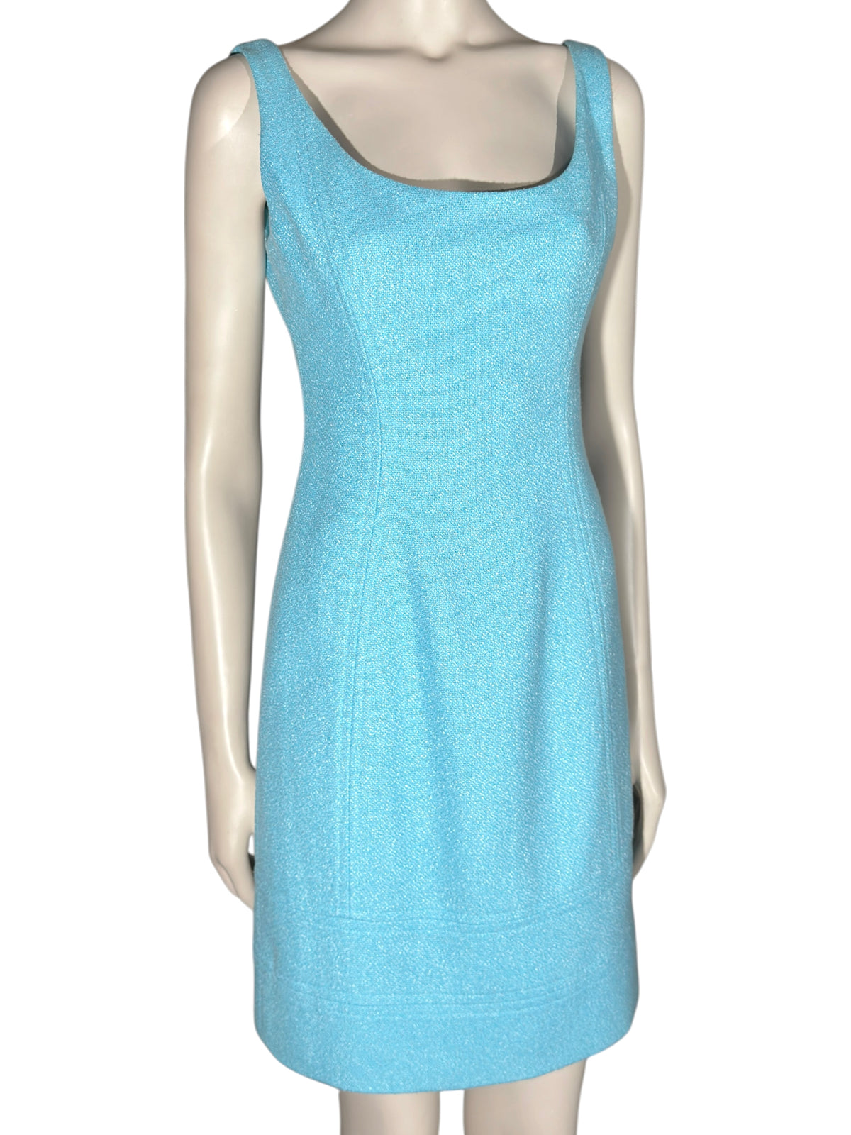 Versace X Donatella Versace Spring 2009 Turquoise tweed dress