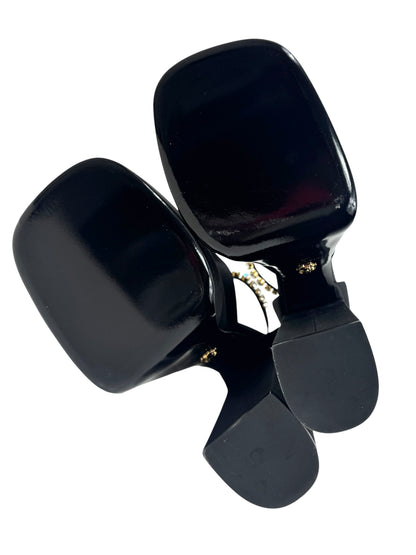 Versace black aevitas silk  pumps