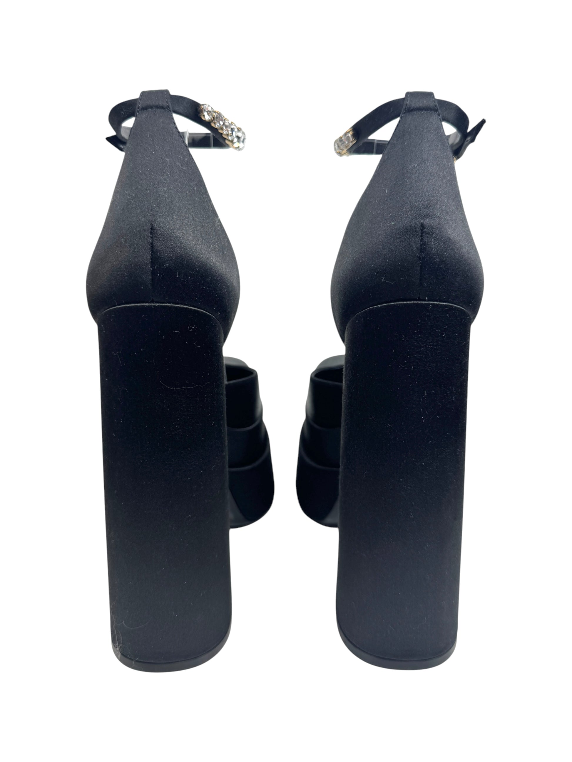Versace black aevitas silk  pumps