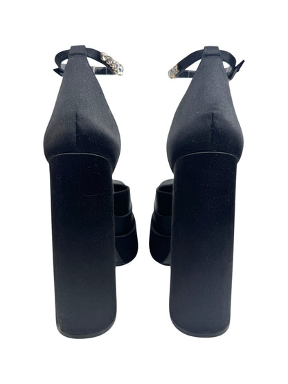 Versace black aevitas silk  pumps