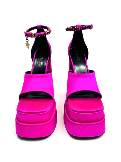 Versace pink satin aevitas pumps