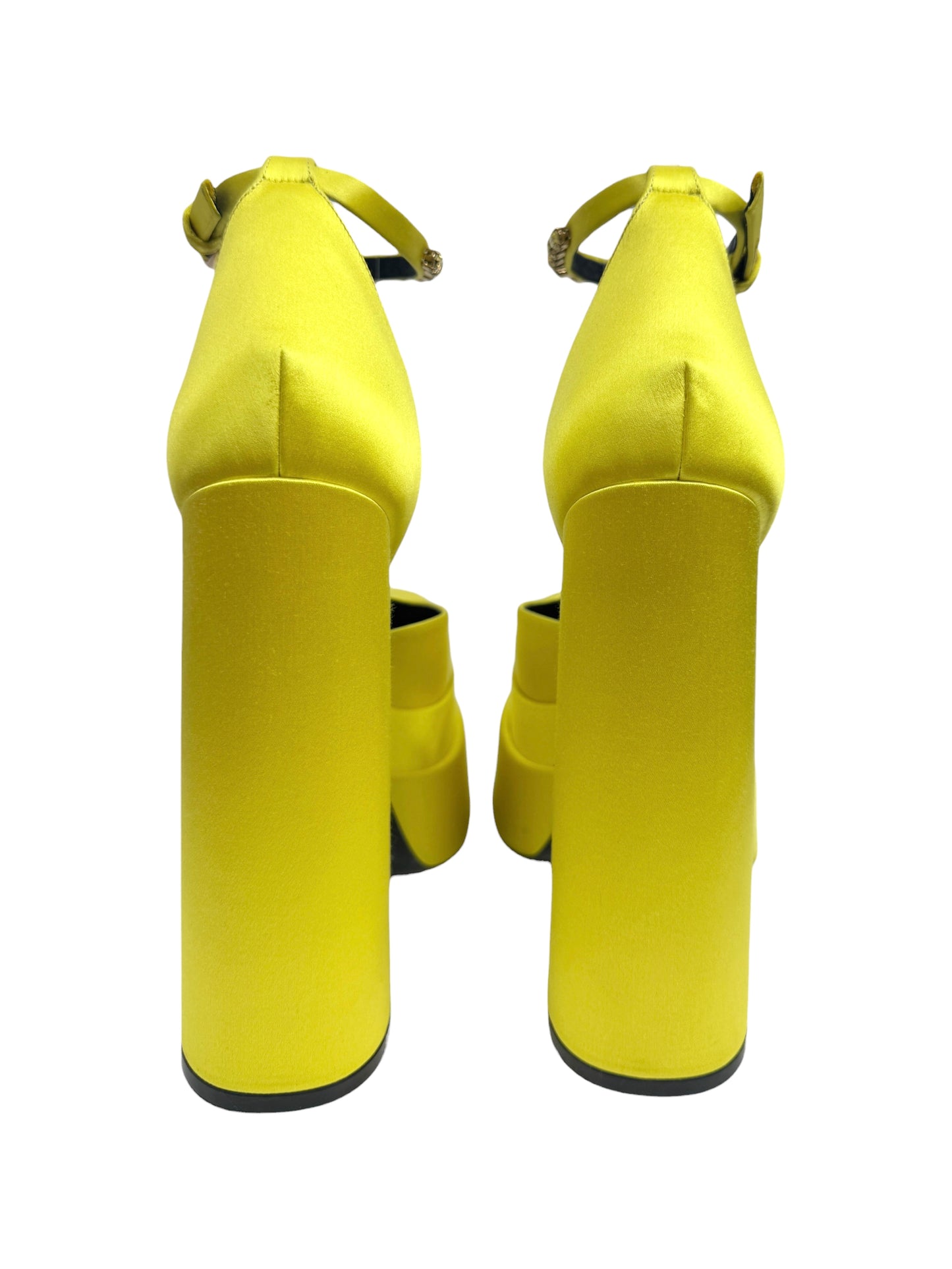 Versace yellow silk aevitas pumps