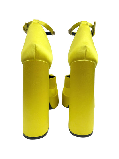 Versace yellow silk aevitas pumps