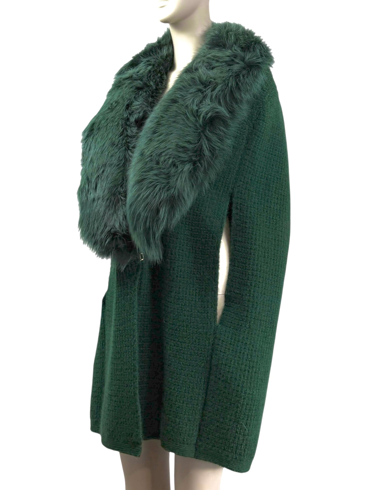 Yves Saint Laurent Stefano Pilati Fall 2012 Green Fox Cape