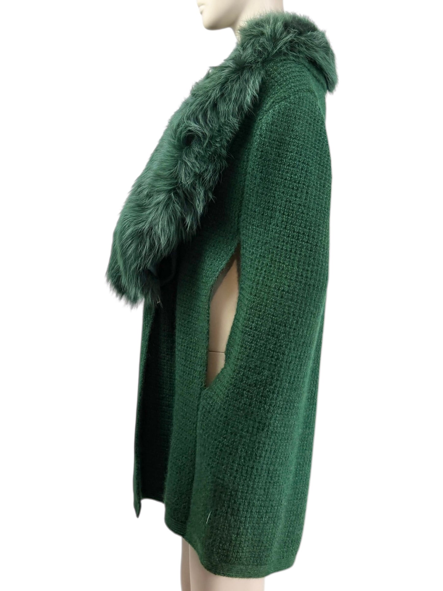 Yves Saint Laurent Stefano Pilati Fall 2012 Green Fox Cape