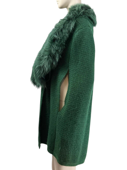 Yves Saint Laurent Stefano Pilati Fall 2012 Green Fox Cape