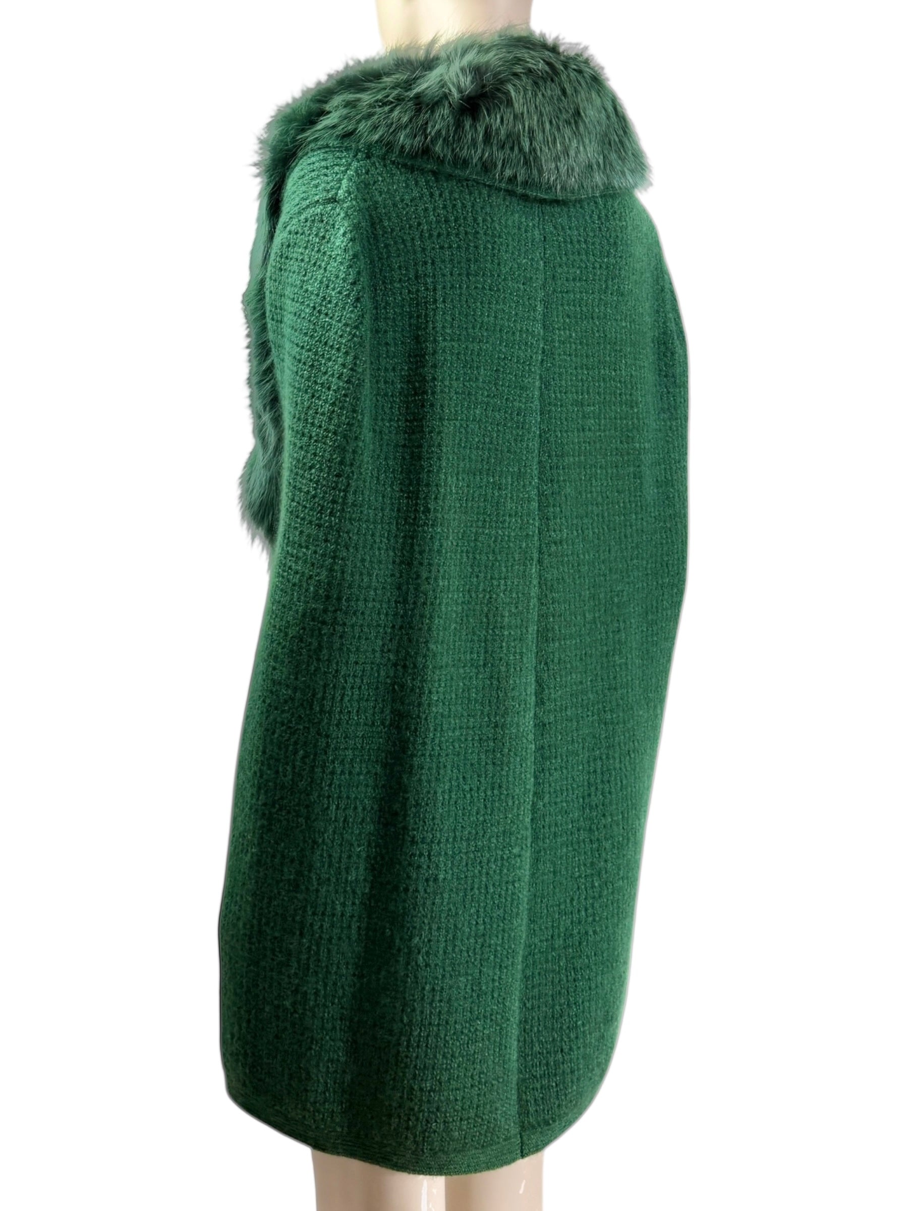 Yves Saint Laurent Stefano Pilati Fall 2012 Green Fox Cape