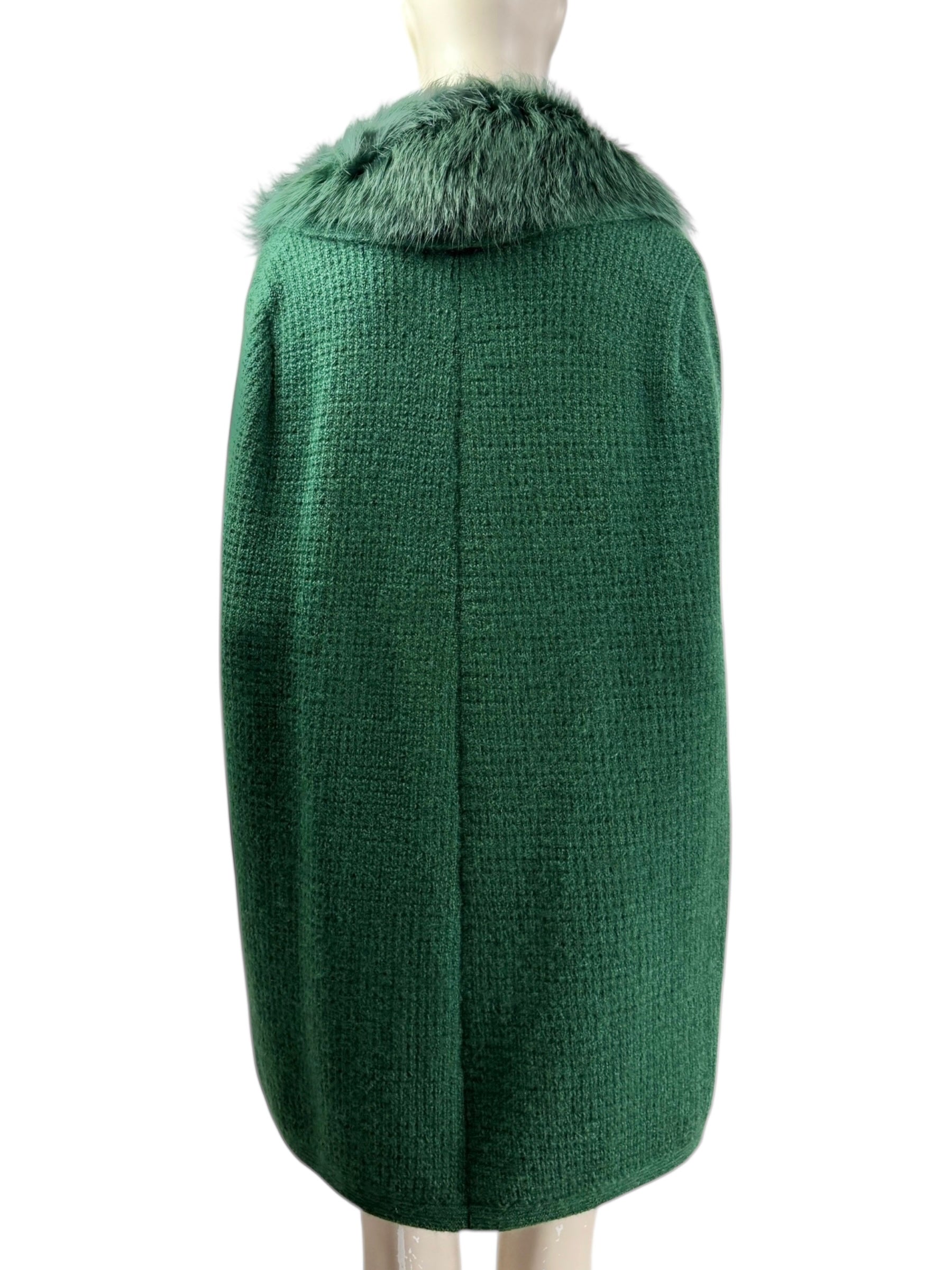 Yves Saint Laurent Stefano Pilati Fall 2012 Green Fox Cape