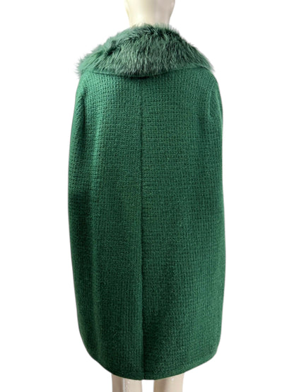Yves Saint Laurent Stefano Pilati Fall 2012 Green Fox Cape