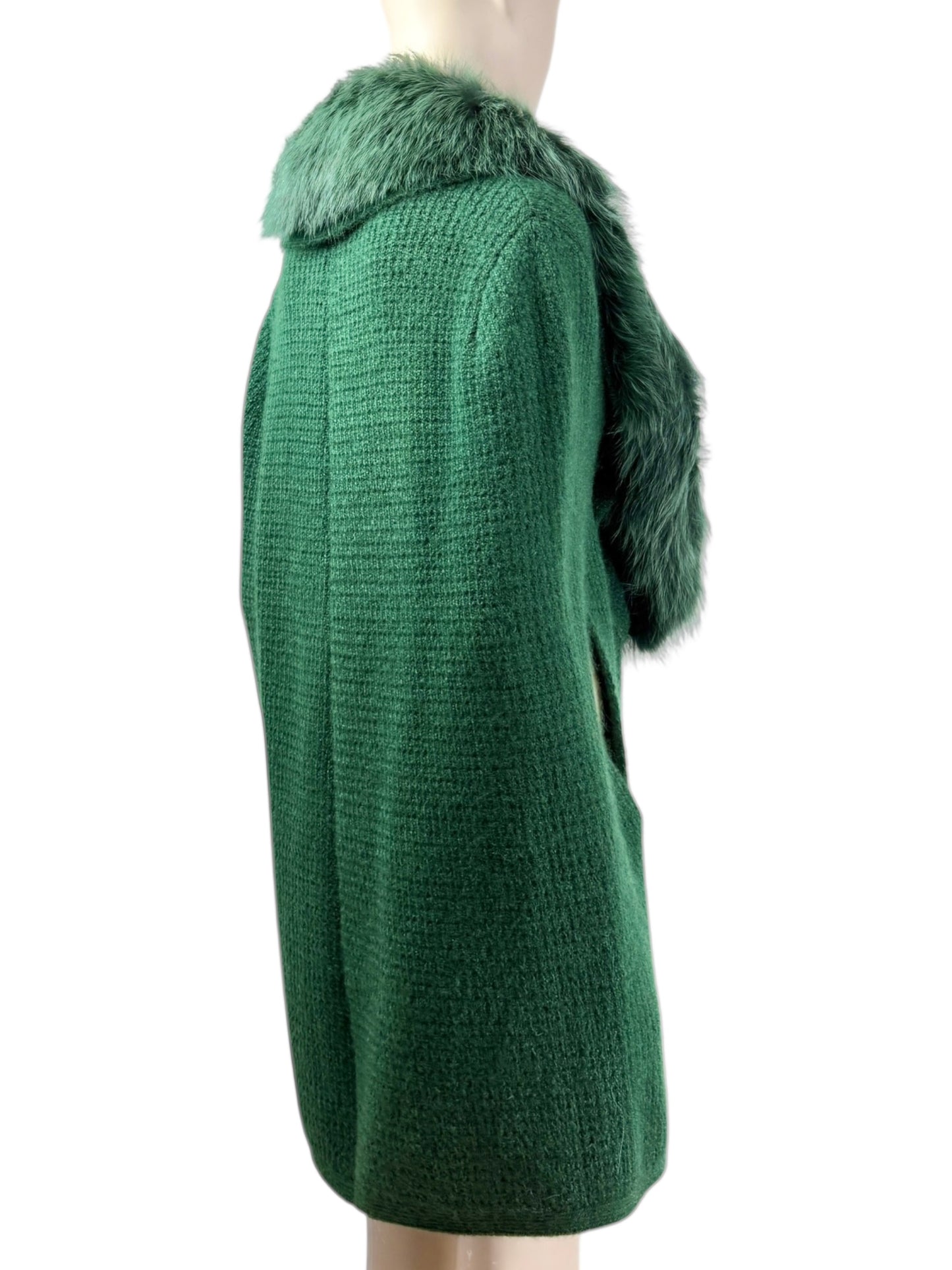 Yves Saint Laurent Stefano Pilati Fall 2012 Green Fox Cape