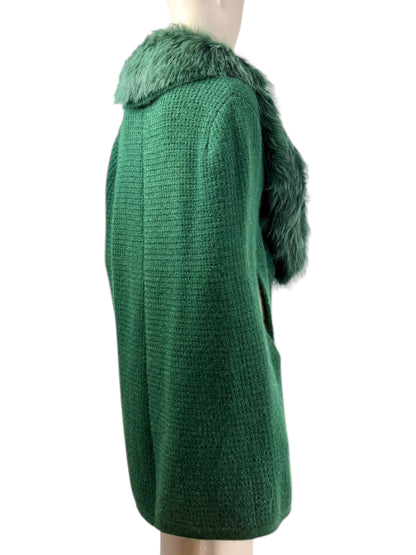 Yves Saint Laurent Stefano Pilati Fall 2012 Green Fox Cape