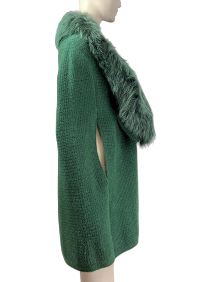 Yves Saint Laurent Stefano Pilati Fall 2012 Green Fox Cape
