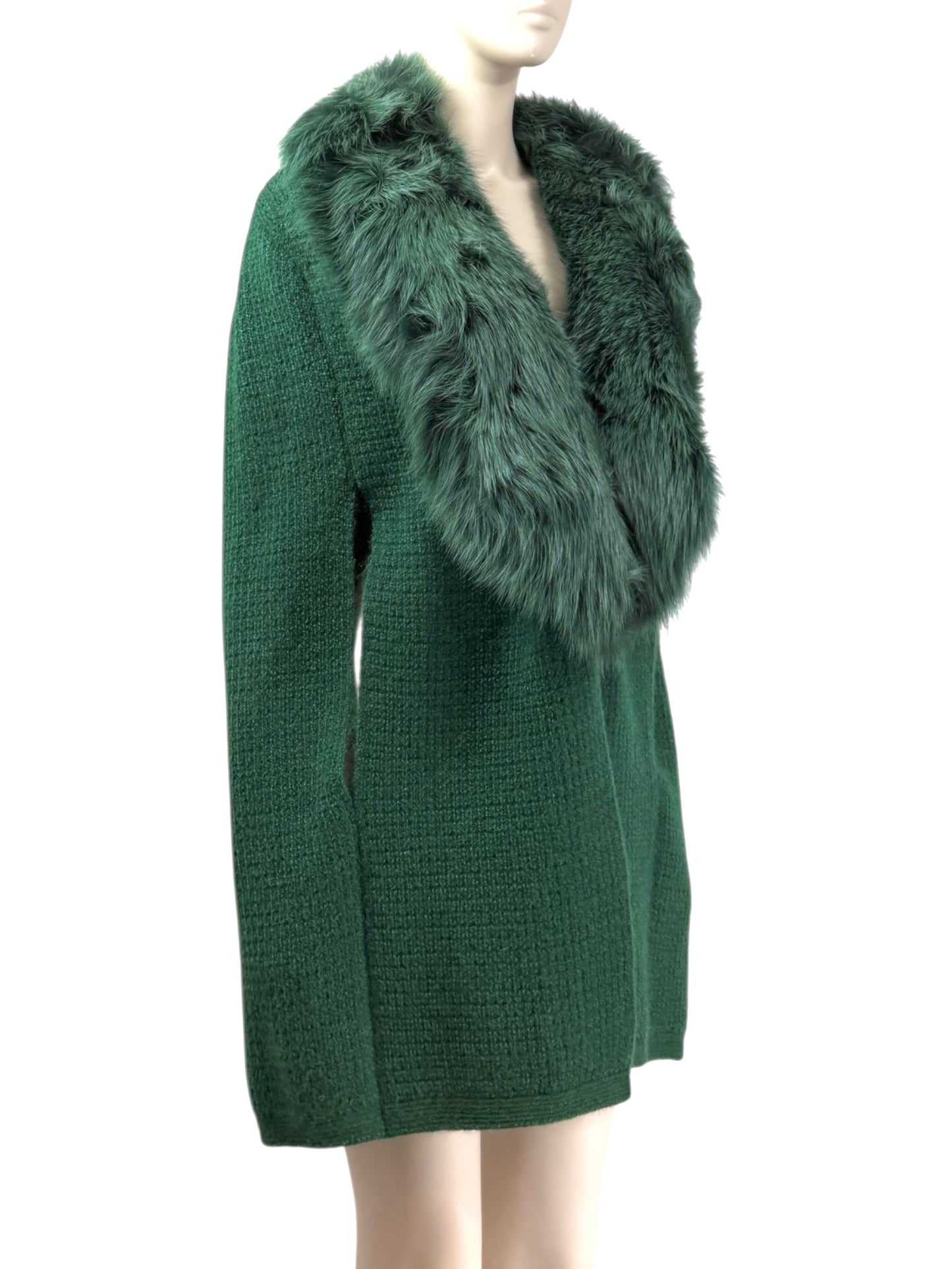 Yves Saint Laurent Stefano Pilati Fall 2012 Green Fox Cape