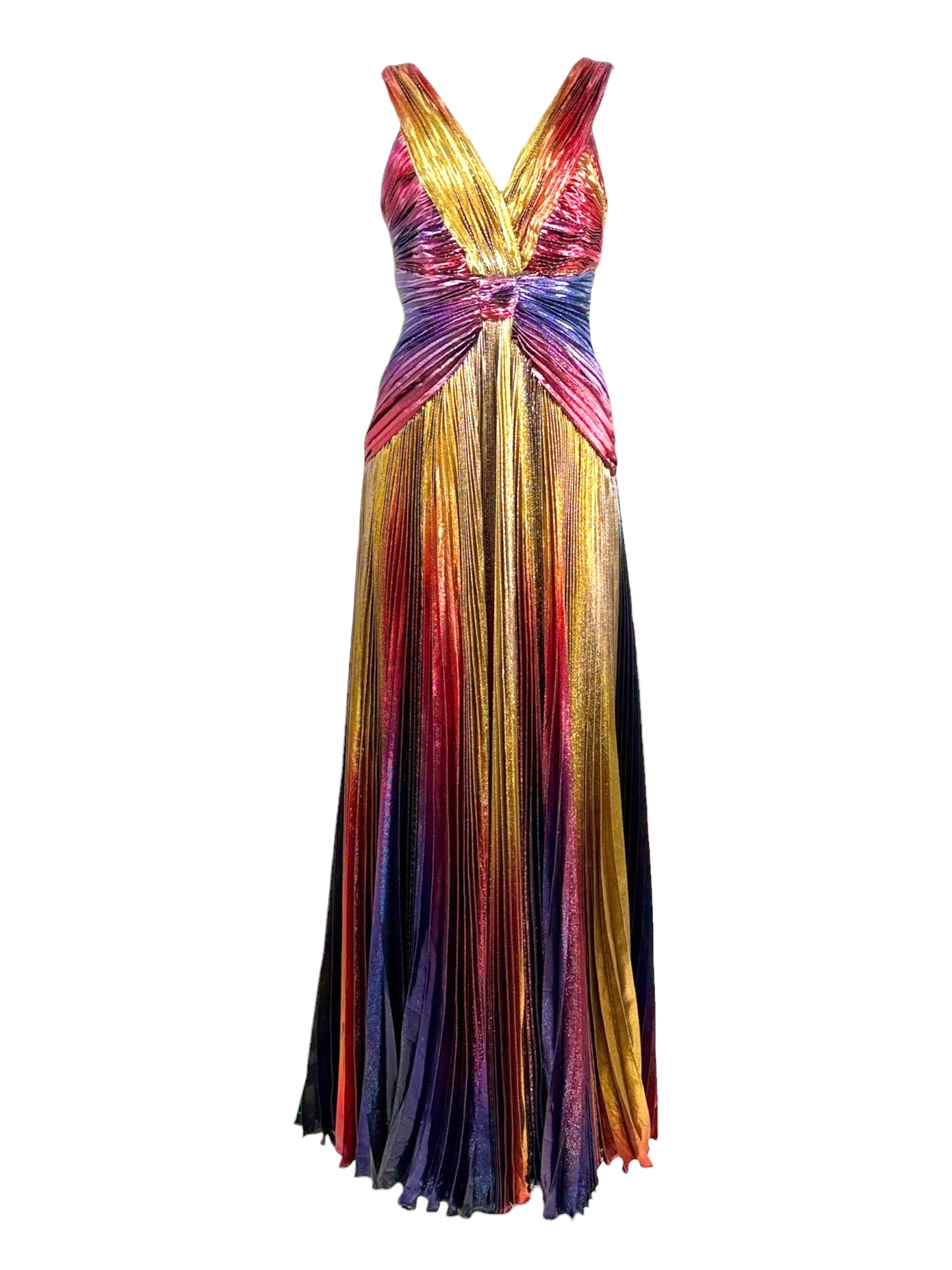 Zuhair Murad Fall 2022 Look 26 multicolor pleated lame dress
