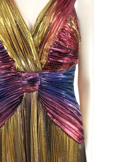 Zuhair Murad Fall 2022 Look 26 multicolor pleated lame dress