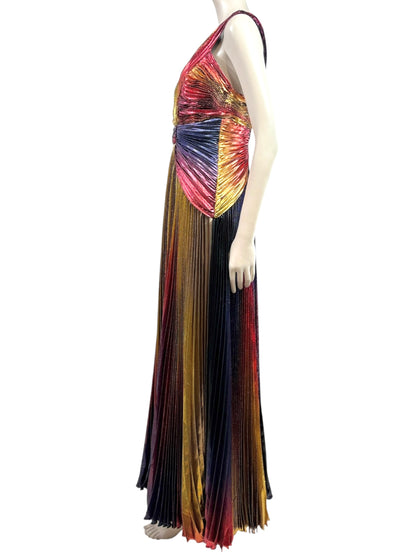 Zuhair Murad Fall 2022 Look 26 multicolor pleated lame dress