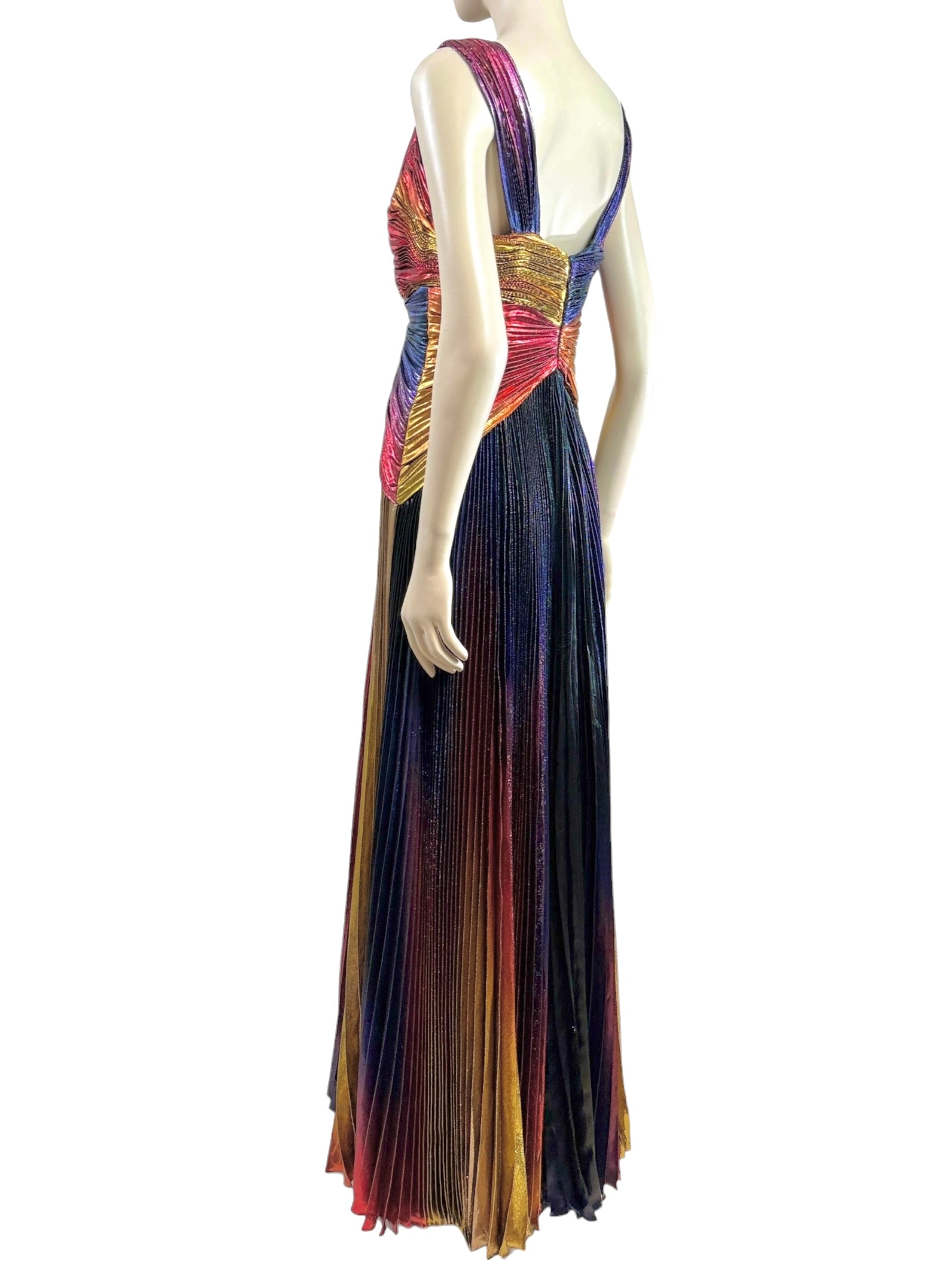 Zuhair Murad Fall 2022 Look 26 multicolor pleated lame dress